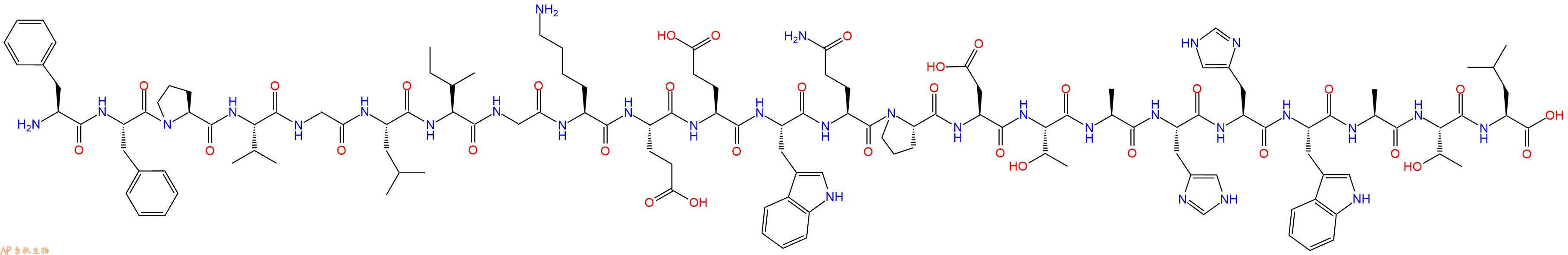 专肽生物产品二十三肽FFPVGLIGKEEWQPDTAHHWATL