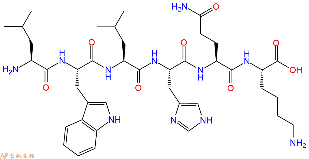 专肽生物产品六肽Leu-Trp-Leu-His-Gln-Lys