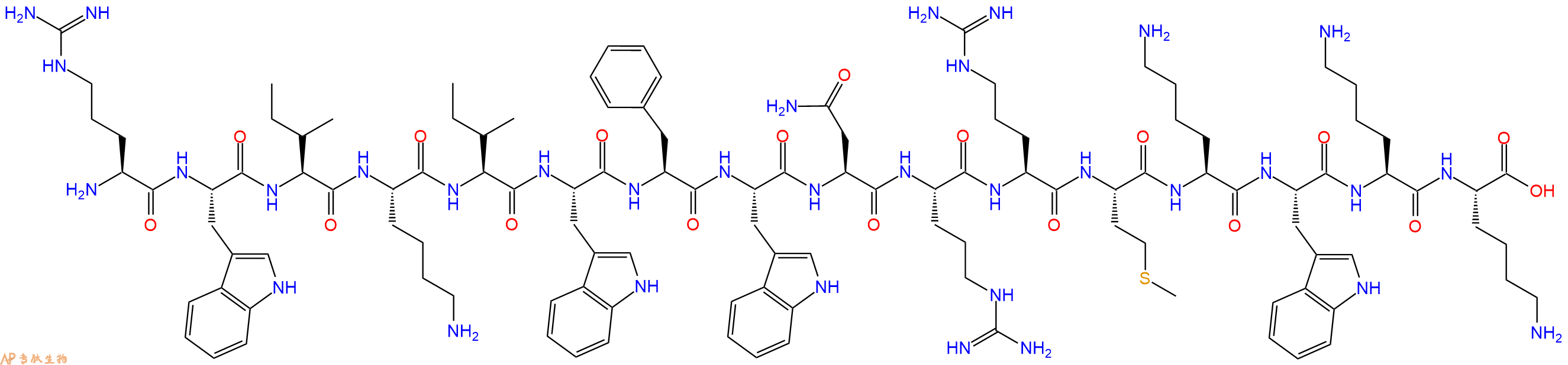 专肽生物产品十六肽RWIKIWFWNRRMKWKK