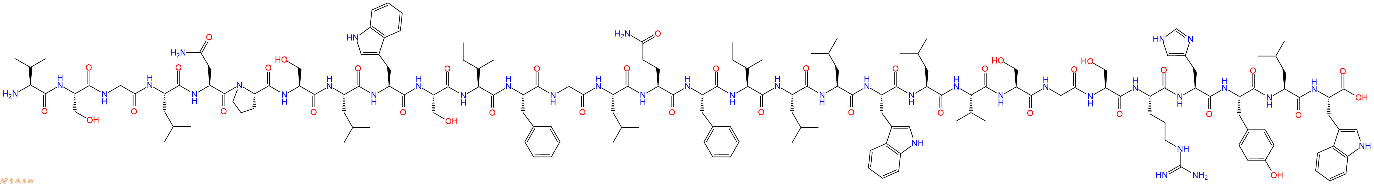 专肽生物产品Val-Ser-Gly-Leu-Asn-Pro-Ser-Leu-Trp-Ser-Ile-Phe-Gl