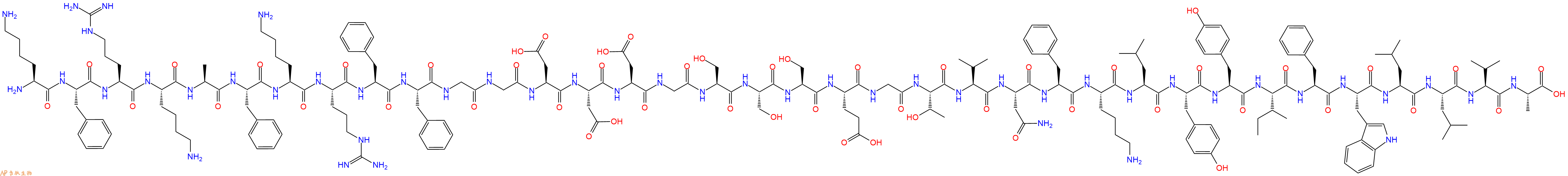 专肽生物产品Lys-Phe-Arg-Lys-Ala-Phe-Lys-Arg-Phe-Phe-Gly-Gly-As