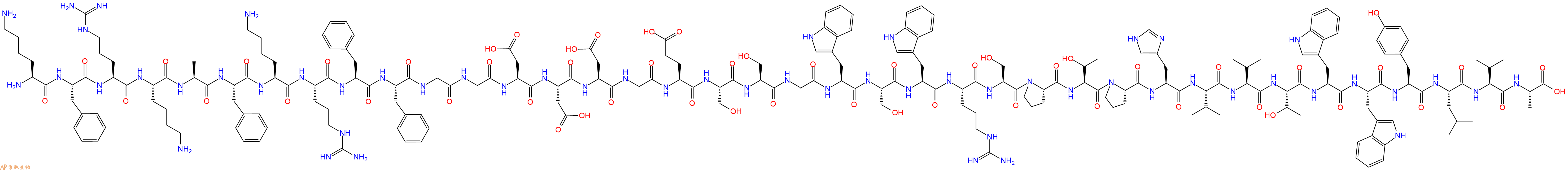专肽生物产品Lys-Phe-Arg-Lys-Ala-Phe-Lys-Arg-Phe-Phe-Gly-Gly-As