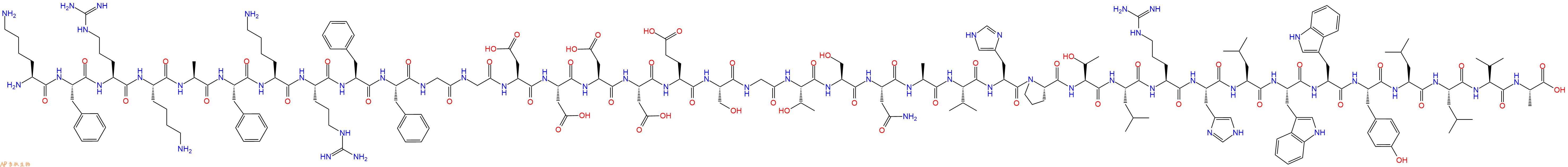 专肽生物产品Lys-Phe-Arg-Lys-Ala-Phe-Lys-Arg-Phe-Phe-Gly-Gly-As