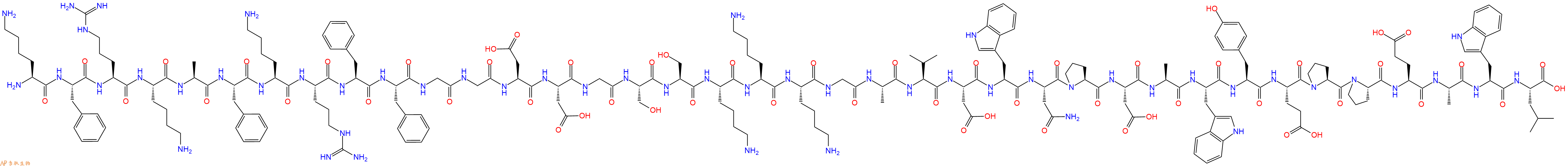 专肽生物产品Lys-Phe-Arg-Lys-Ala-Phe-Lys-Arg-Phe-Phe-Gly-Gly-As