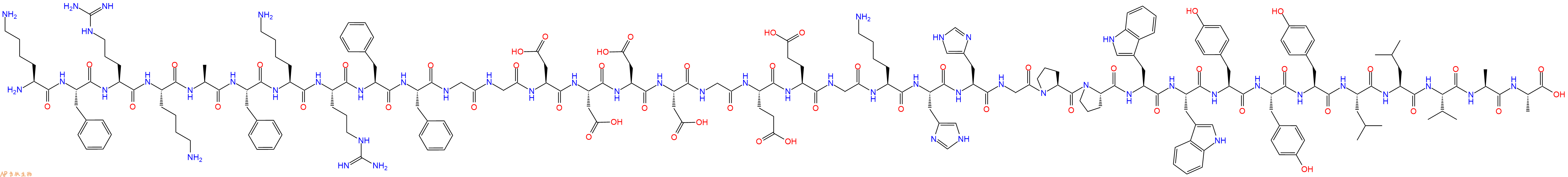 专肽生物产品Lys-Phe-Arg-Lys-Ala-Phe-Lys-Arg-Phe-Phe-Gly-Gly-As