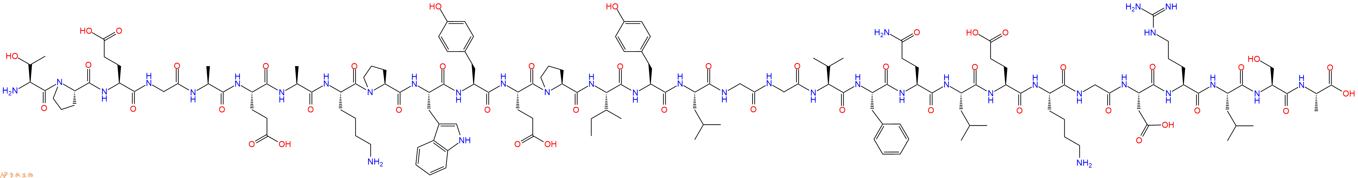 专肽生物产品Thr-Pro-Glu-Gly-Ala-Glu-Ala-Lys-Pro-Trp-Tyr-Glu-Pr