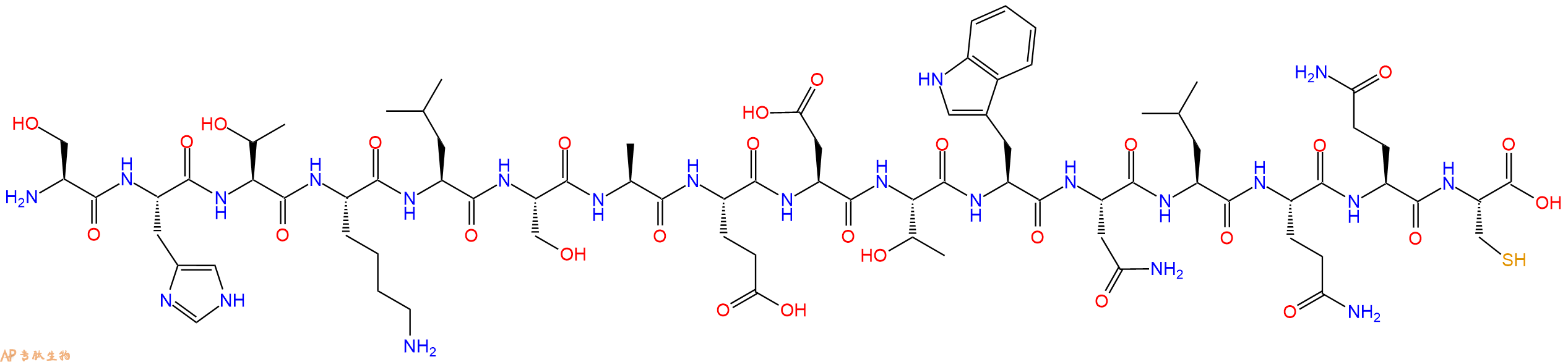 专肽生物产品十六肽SHTKLSAEDTWNLQQC