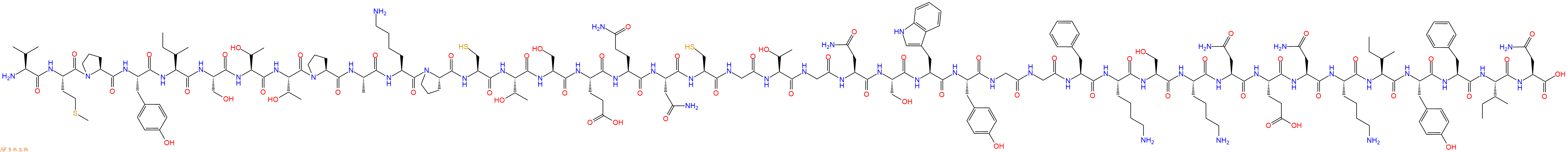 专肽生物产品Val-Met-Pro-Tyr-Ile-Ser-Thr-Thr-Pro-Ala-Lys-Pro-Cy