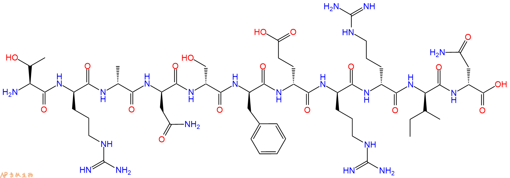 专肽生物产品Thr-DArg-DAla-DAsn-DSer-DPhe-DGlu-DArg-DArg-DIle-D