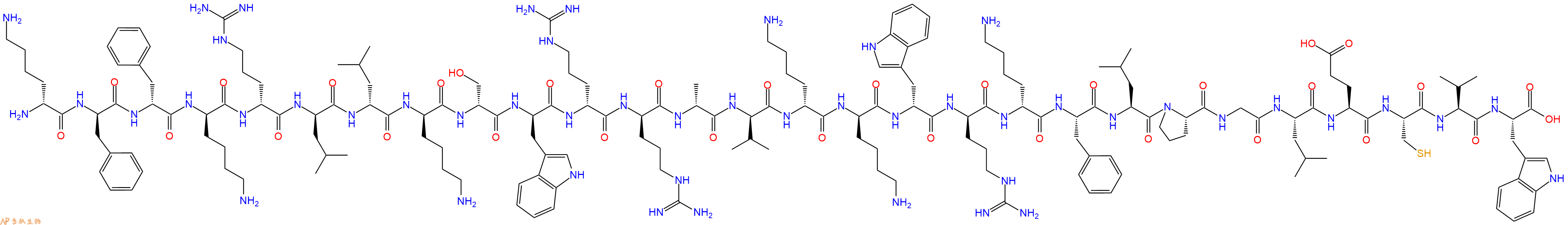 专肽生物产品DLys-DPhe-DPhe-DLys-DArg-DLeu-DLeu-DLys-DSer-DTrp-