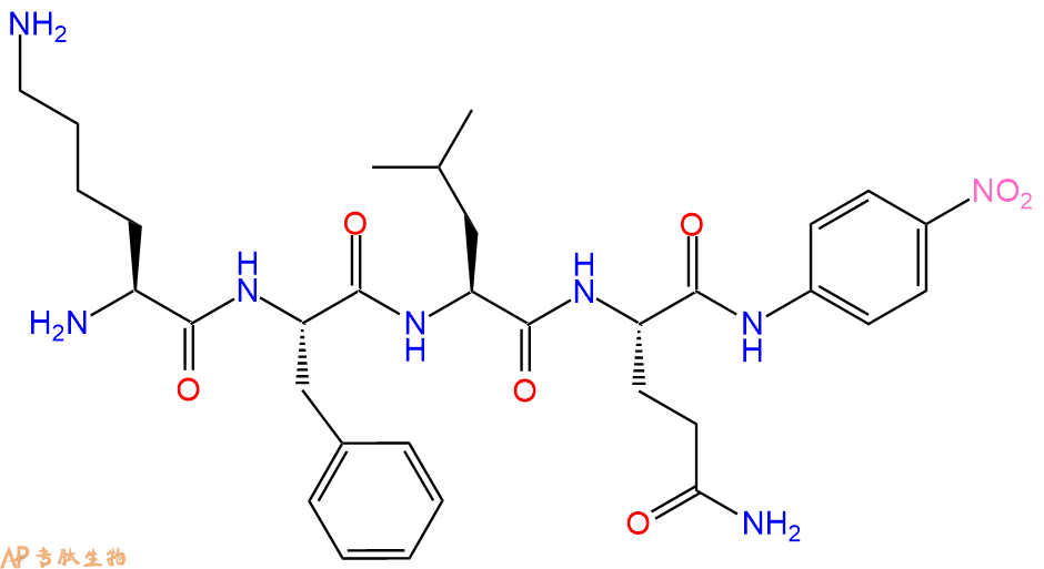 专肽生物产品四肽Lys-Phe-Leu-Gln-对硝基苯胺
