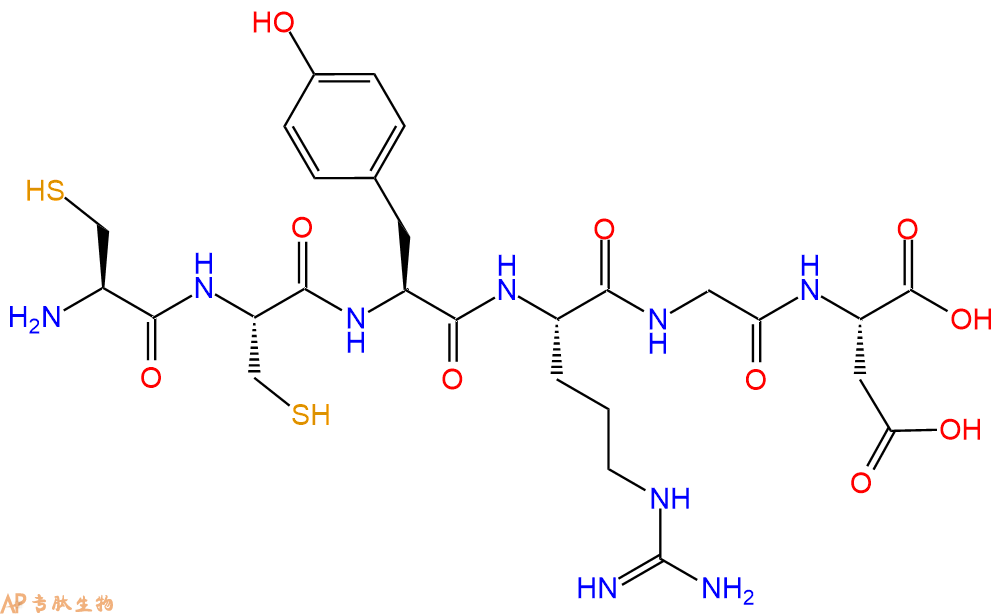 专肽生物产品六肽Cys-Cys-Tyr-Arg-Gly-Asp
