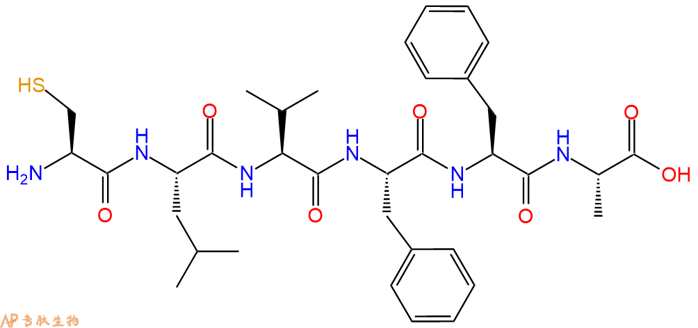 专肽生物产品六肽Cys-Leu-Val-Phe-Phe-Ala
