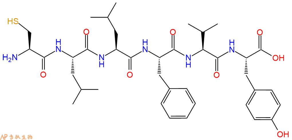 专肽生物产品六肽Cys-Leu-Leu-Phe-Val-Tyr