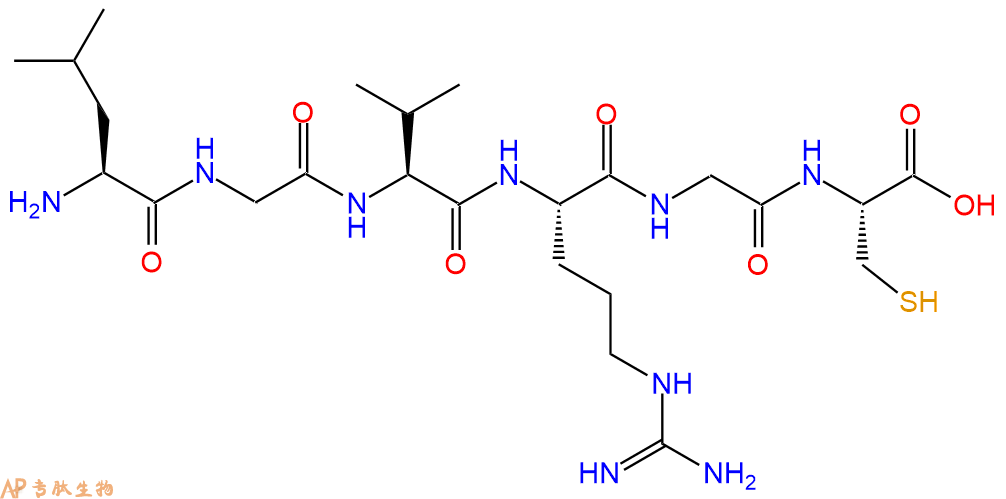 专肽生物产品六肽Leu-Gly-Val-Arg-Gly-Cys