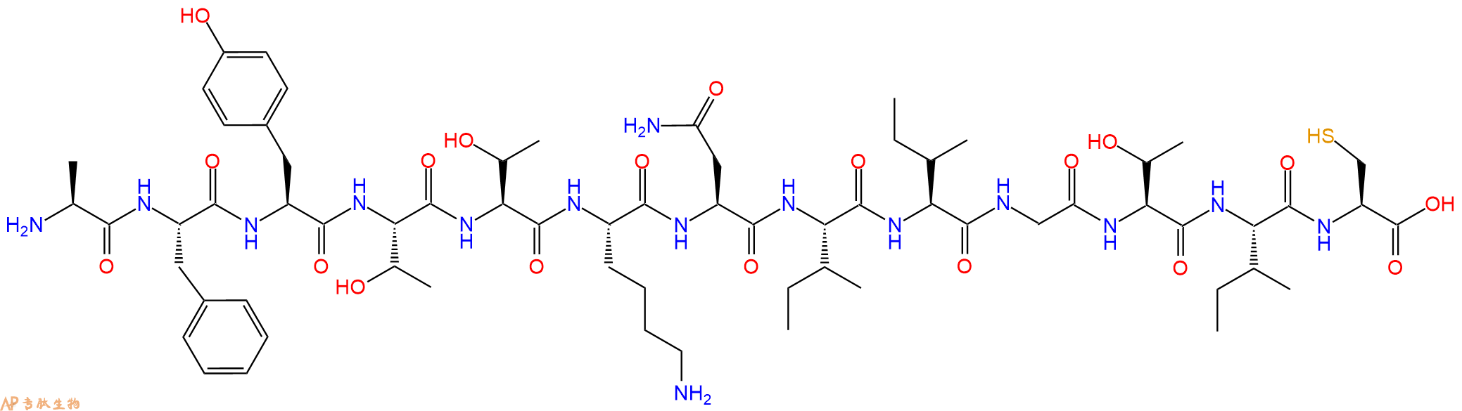 专肽生物产品Ala-Phe-Tyr-Thr-Thr-Lys-Asn-Ile-Ile-Gly-Thr-Ile-Cy