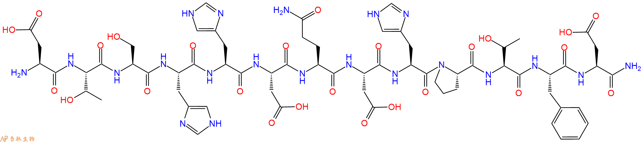 专肽生物产品ASP-Thr-Ser-His-His-Asp-Gln-Asp-His-Pro-Thr-Phe-As