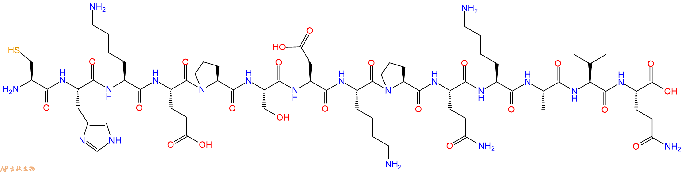 专肽生物产品CYS-His-Lys-Glu-Pro-Ser-Asp-Lys-Pro-Gln-Lys-Ala-Va