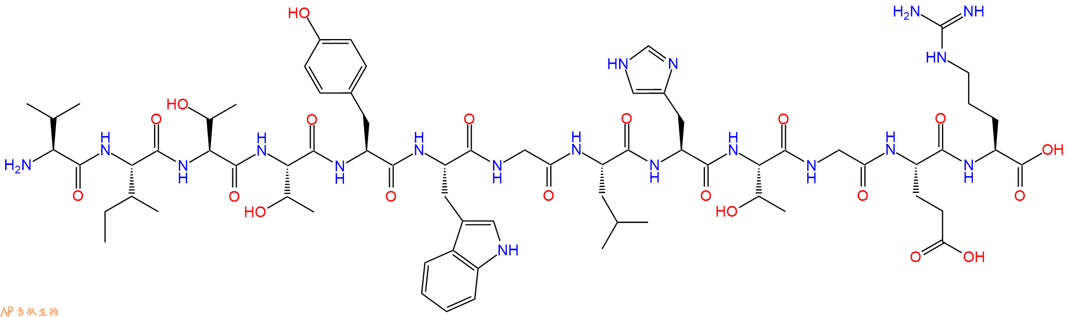 专肽生物产品VAL-Ile-Thr-Thr-Tyr-Trp-Gly-Leu-His-Thr-Gly-Glu-Ar