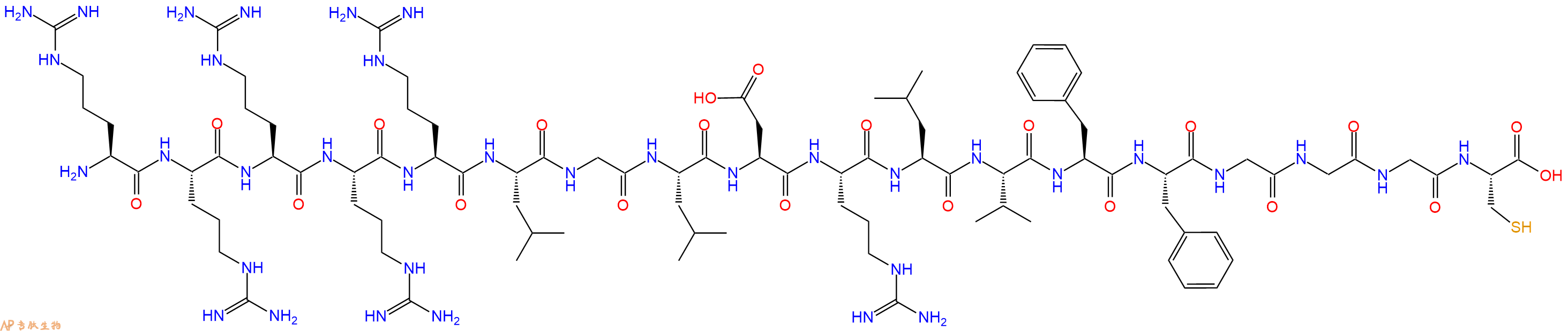 专肽生物产品H2N-Arg-Arg-Arg-Arg-Arg-Leu-Gly-Leu-Asp-Arg-Leu-Va