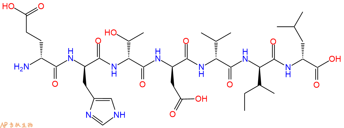专肽生物产品H2N-DGlu-DHis-DThr-DAsp-DVal-DIle-DLeu-COOH