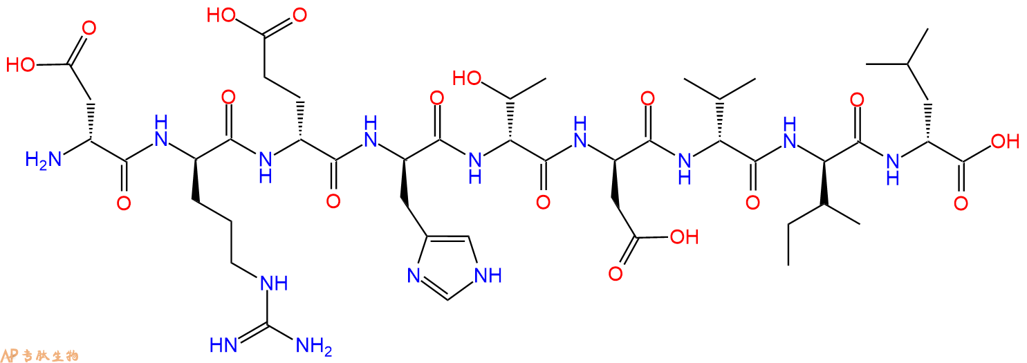 专肽生物产品H2N-DAsp-DArg-DGlu-DHis-DThr-DAsp-DVal-DIle-DLeu-C