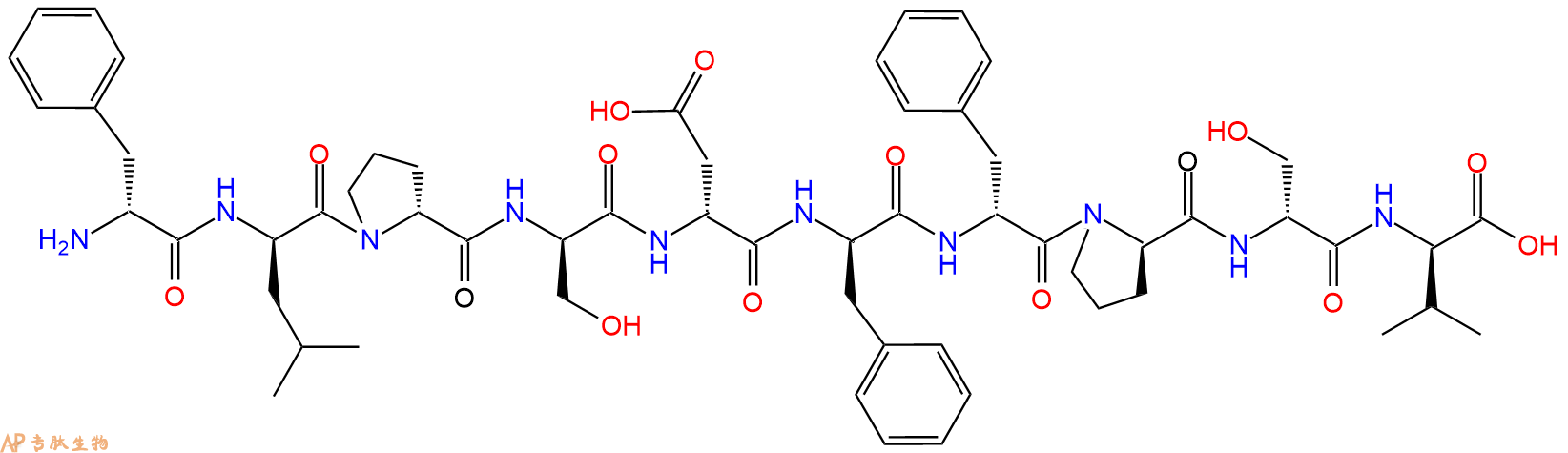 专肽生物产品H2N-DPhe-DLeu-DPro-DSer-DAsp-DPhe-DPhe-DPro-DSer-D