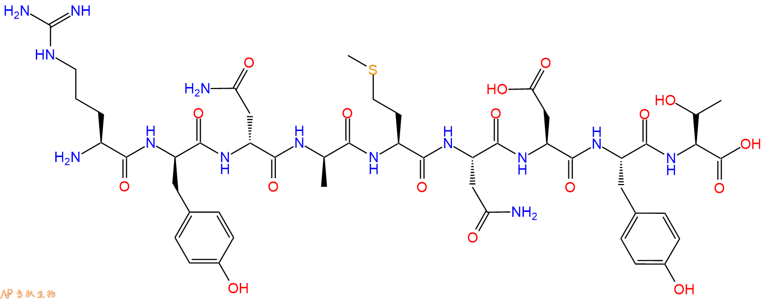 专肽生物产品H2N-Arg-DTyr-DAsn-DAla-Met-Asn-Asp-Tyr-Thr-COOH
