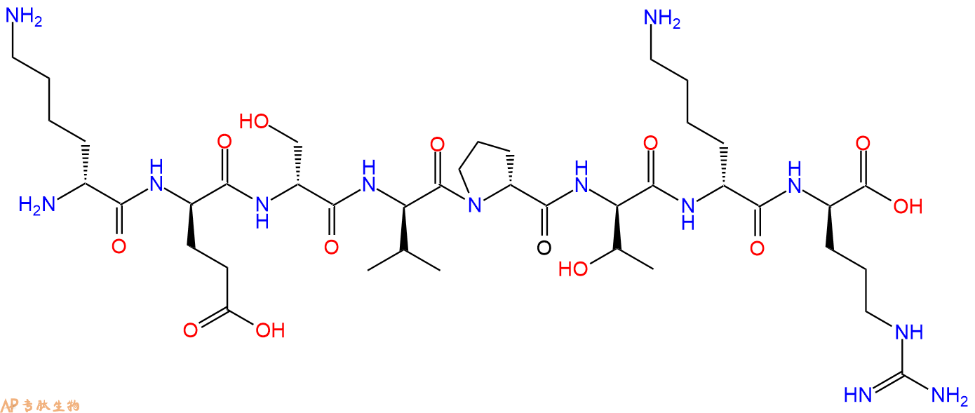 专肽生物产品H2N-DLys-DGlu-DSer-DVal-DPro-DThr-DLys-DArg-COOH