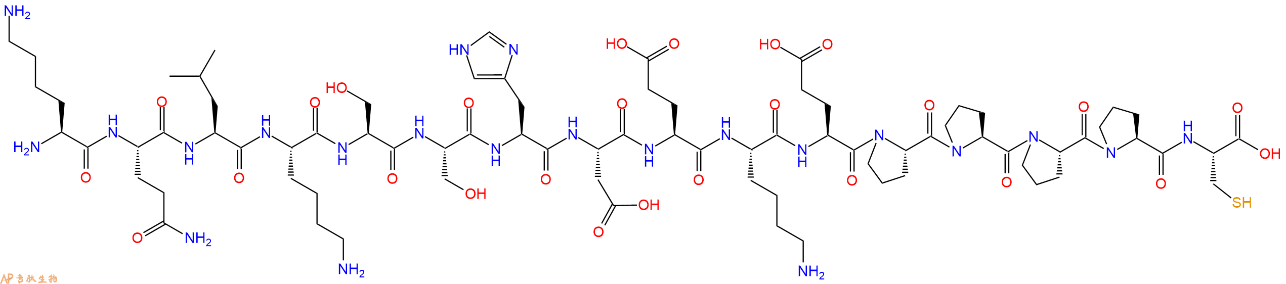专肽生物产品H2N-Lys-Gln-Leu-Lys-Ser-Ser-His-Asp-Glu-Lys-Glu-Pr