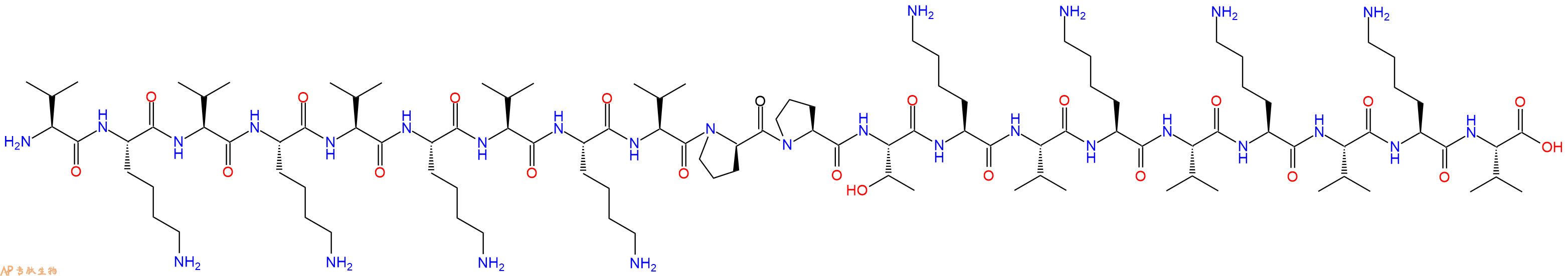 专肽生物产品H2N-Val-Lys-Val-Lys-Val-Lys-Val-Lys-Val-DPro-Pro-T