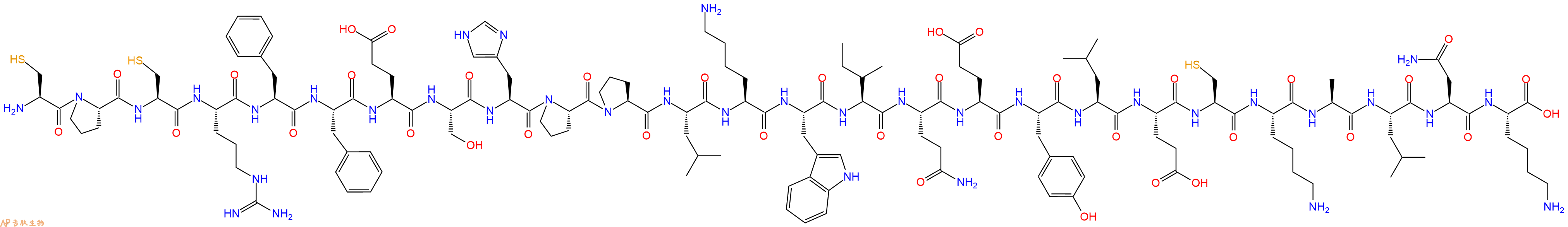 专肽生物产品H2N-Cys-Pro-Cys-Arg-Phe-Phe-Glu-Ser-His-Pro-Pro-Le