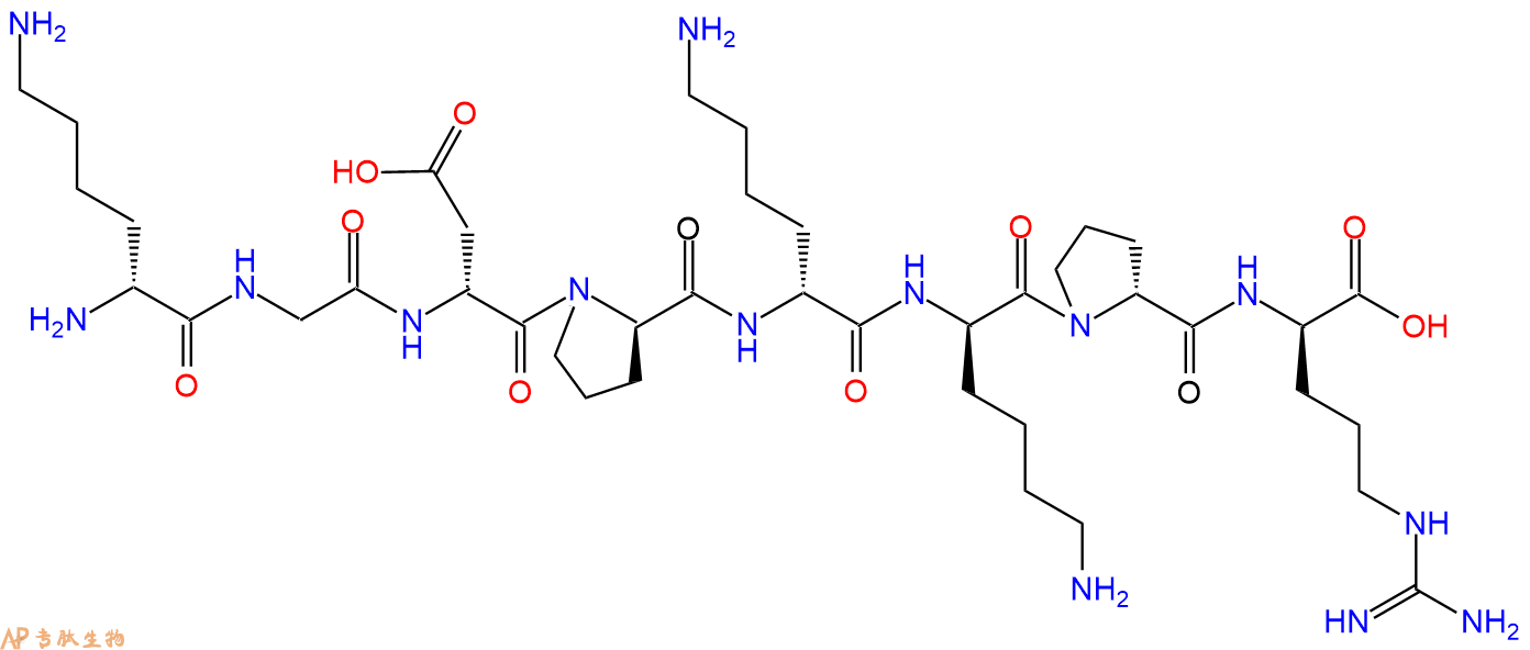 专肽生物产品H2N-DLys-Gly-DAsp-DPro-DLys-DLys-DPro-DArg-COOH