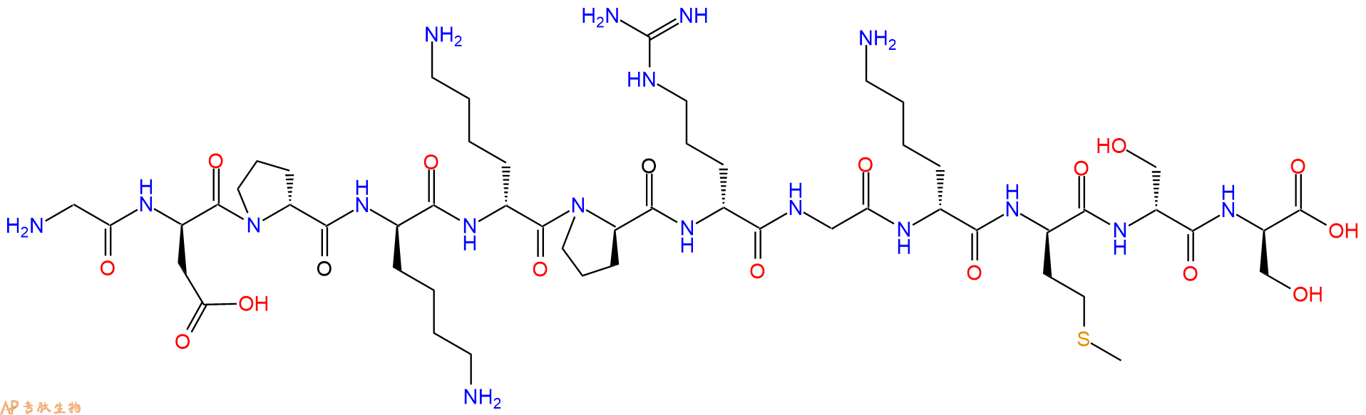 专肽生物产品H2N-Gly-DAsp-DPro-DLys-DLys-DPro-DArg-Gly-DLys-DMe