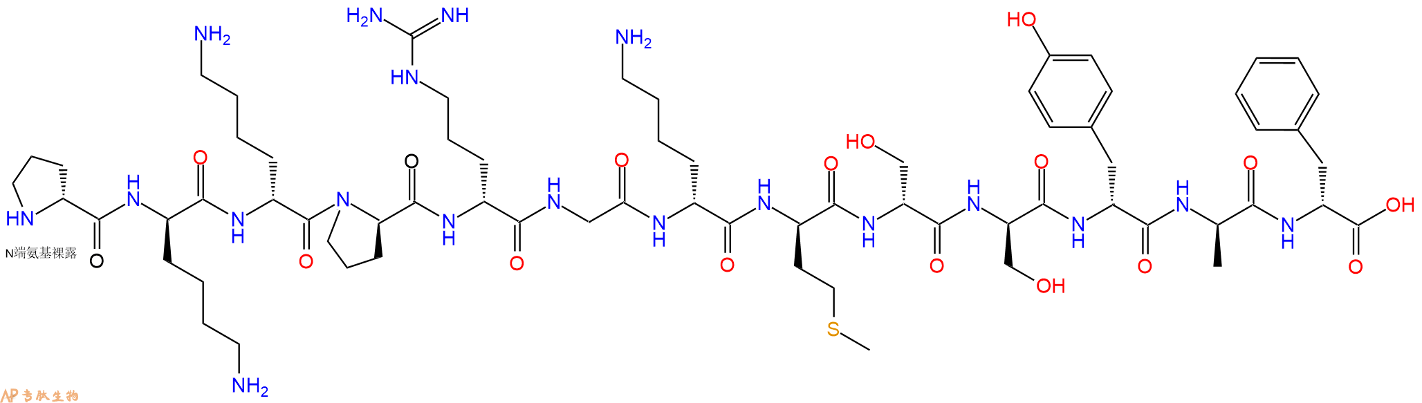 专肽生物产品H2N-DPro-DLys-DLys-DPro-DArg-Gly-DLys-DMet-DSer-DS