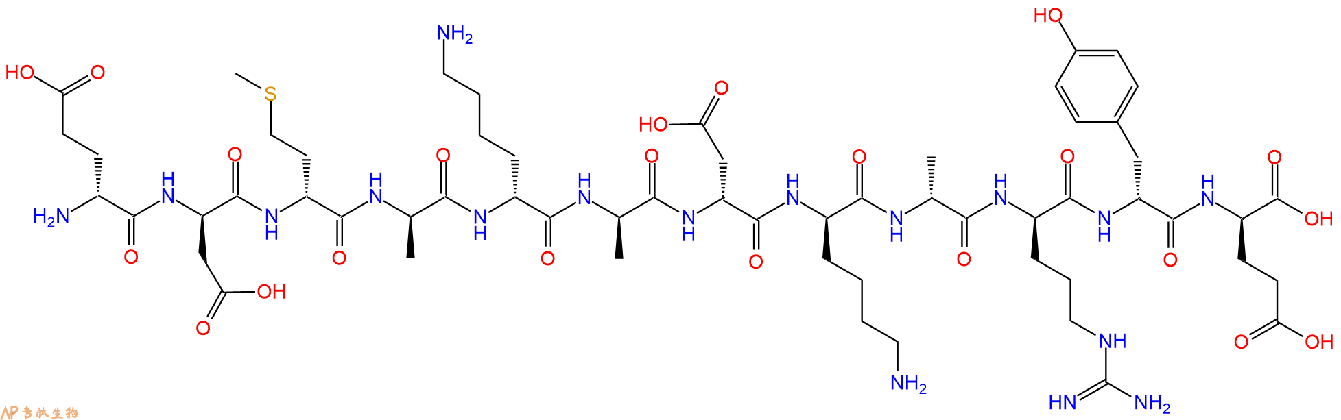 专肽生物产品H2N-DGlu-DAsp-DMet-DAla-DLys-DAla-DAsp-DLys-DAla-D