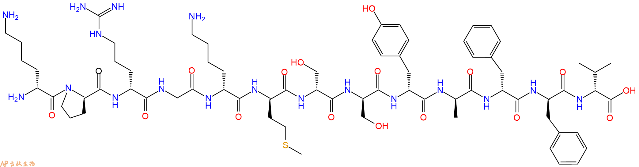 专肽生物产品H2N-DLys-DPro-DArg-Gly-DLys-DMet-DSer-DSer-DTyr-DA
