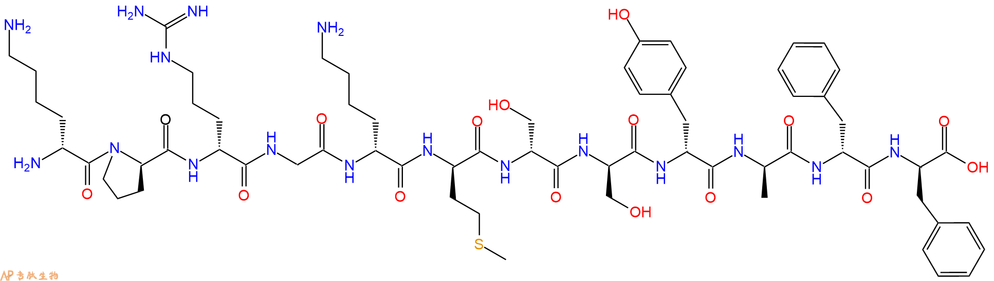 专肽生物产品H2N-DLys-DPro-DArg-Gly-DLys-DMet-DSer-DSer-DTyr-DA