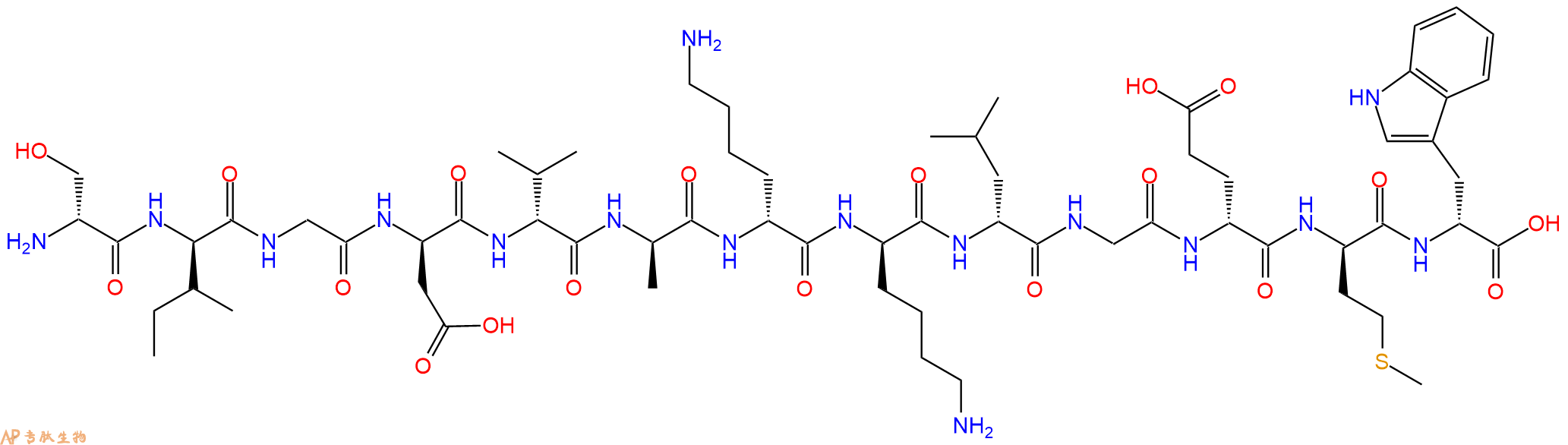 专肽生物产品H2N-DSer-DIle-Gly-DAsp-DVal-DAla-DLys-DLys-DLeu-Gl