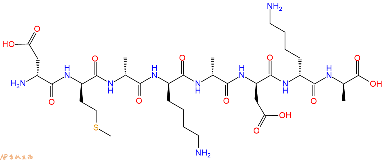 专肽生物产品H2N-DAsp-DMet-DAla-DLys-DAla-DAsp-DLys-DAla-COOH