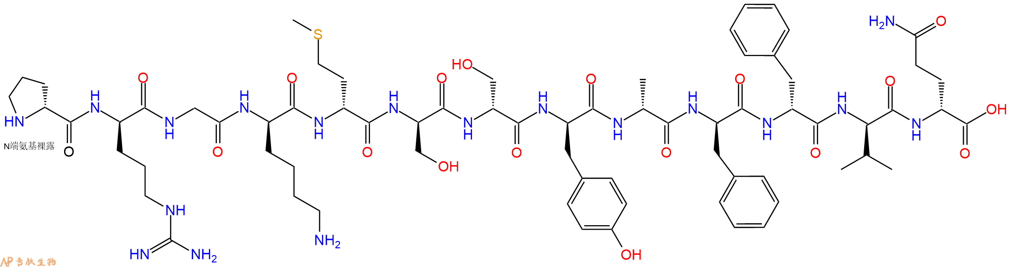 专肽生物产品H2N-DPro-DArg-Gly-DLys-DMet-DSer-DSer-DTyr-DAla-DP