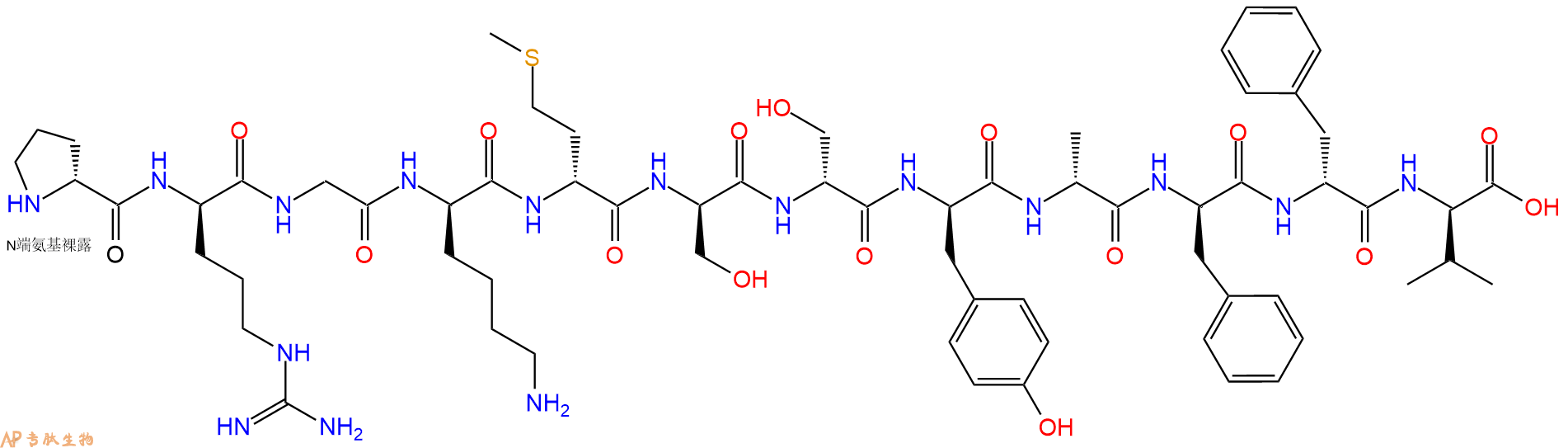专肽生物产品H2N-DPro-DArg-Gly-DLys-DMet-DSer-DSer-DTyr-DAla-DP