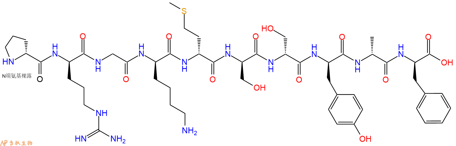 专肽生物产品H2N-DPro-DArg-Gly-DLys-DMet-DSer-DSer-DTyr-DAla-DP