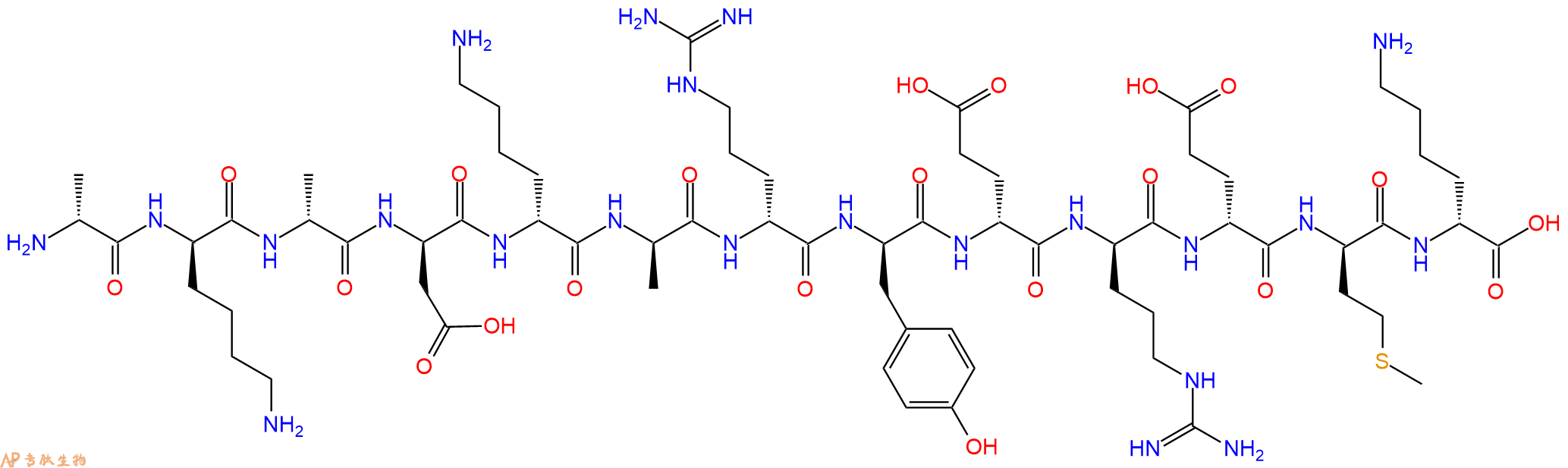 专肽生物产品H2N-DAla-DLys-DAla-DAsp-DLys-DAla-DArg-DTyr-DGlu-D