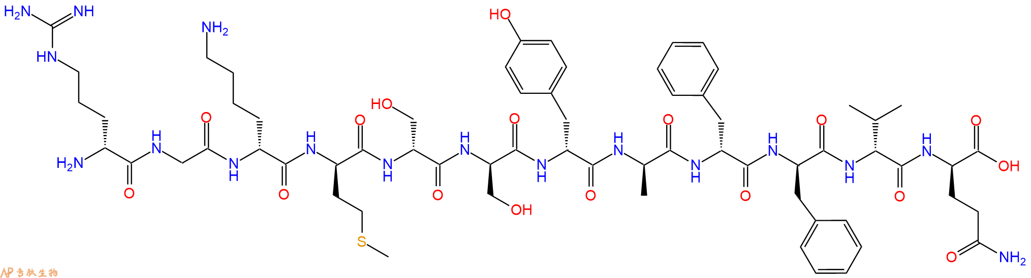 专肽生物产品H2N-DArg-Gly-DLys-DMet-DSer-DSer-DTyr-DAla-DPhe-DP