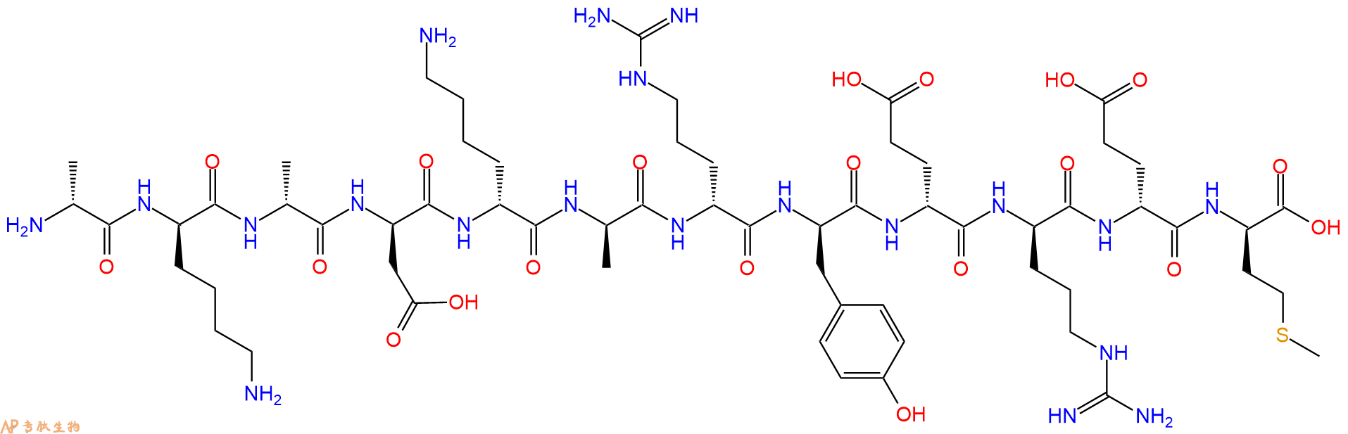 专肽生物产品H2N-DAla-DLys-DAla-DAsp-DLys-DAla-DArg-DTyr-DGlu-D