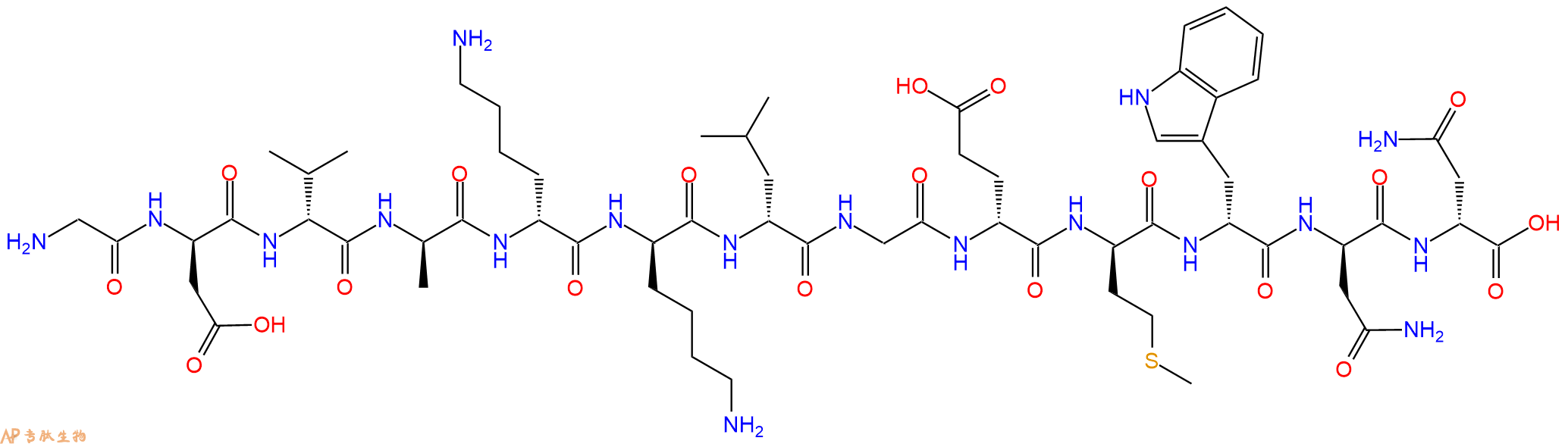 专肽生物产品H2N-Gly-DAsp-DVal-DAla-DLys-DLys-DLeu-Gly-DGlu-DMe