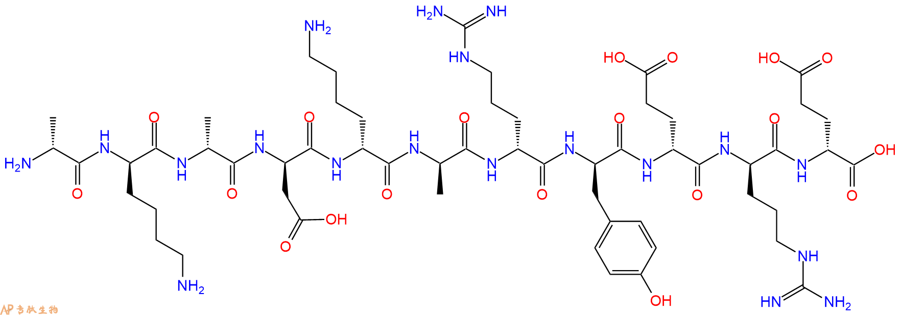 专肽生物产品H2N-DAla-DLys-DAla-DAsp-DLys-DAla-DArg-DTyr-DGlu-D