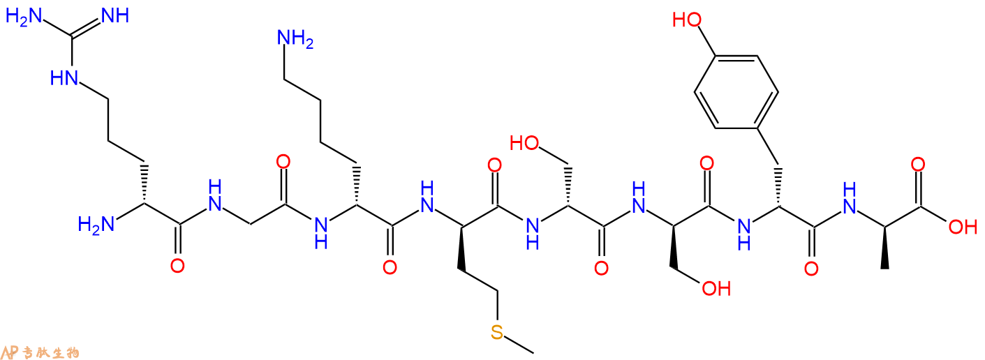 专肽生物产品H2N-DArg-Gly-DLys-DMet-DSer-DSer-DTyr-DAla-COOH