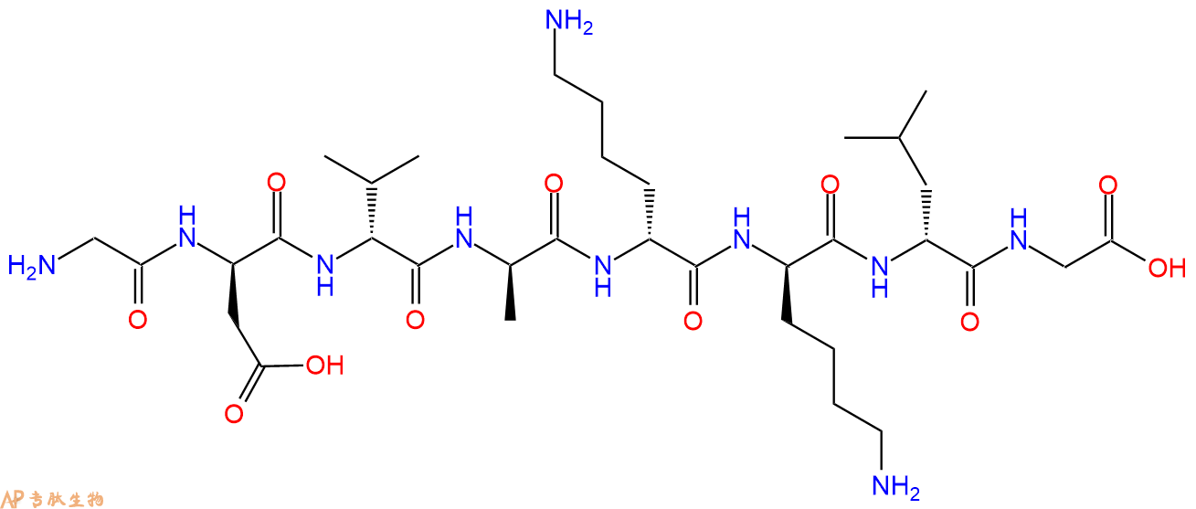 专肽生物产品H2N-Gly-DAsp-DVal-DAla-DLys-DLys-DLeu-Gly-COOH